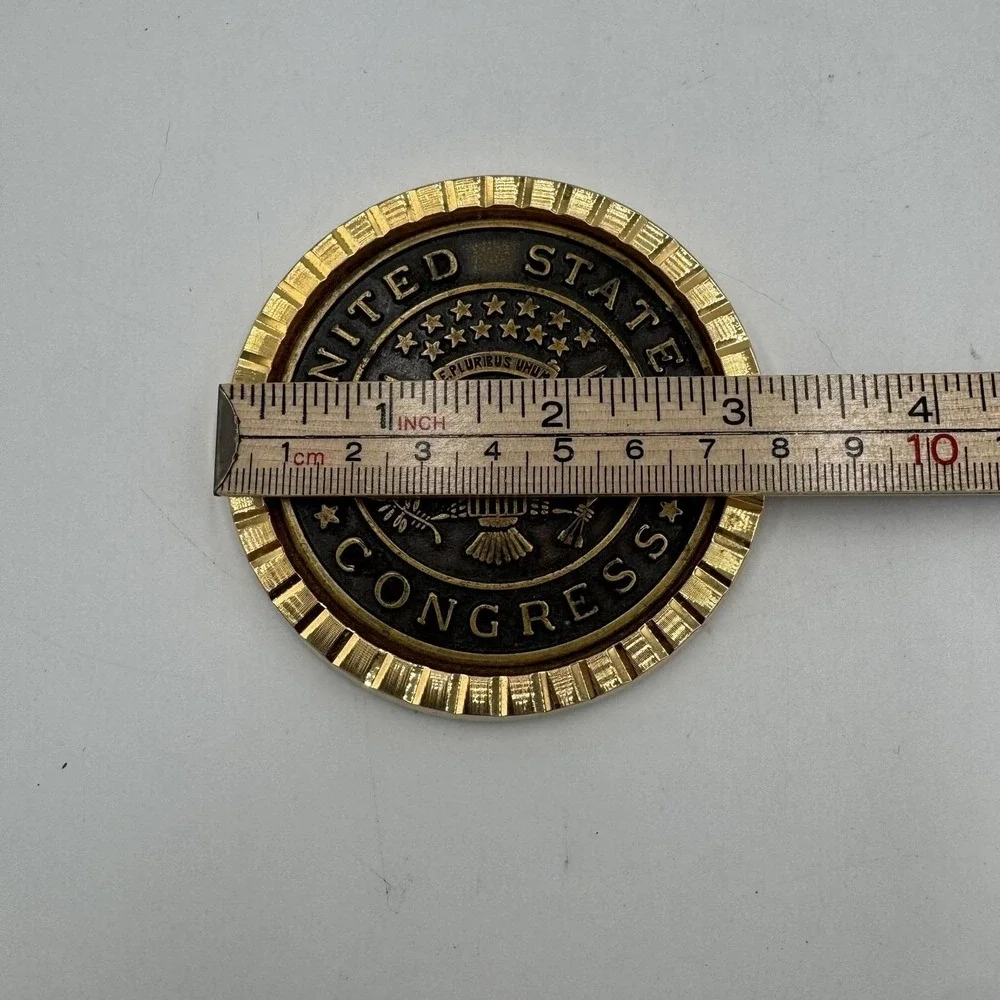 Rare United States Congress Drinking Coaster Heavy Brass Eagle Emblem